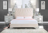 Faiz Beige Velvet Queen Bed Model BD00957Q By ACME Furniture